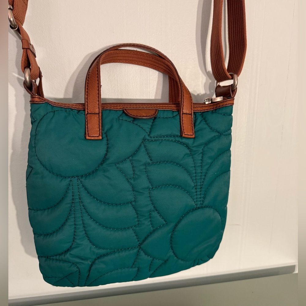 Fossil Green and Brown Crossbody Bag with Adjustable Strap - Picture 3 of 5